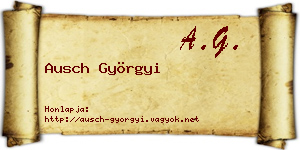 Ausch Györgyi névjegykártya